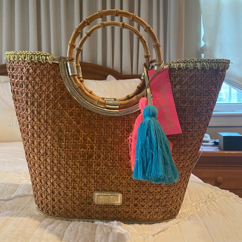 NWT Lilly Pulitzer Grotto Cane Tote $248 retail